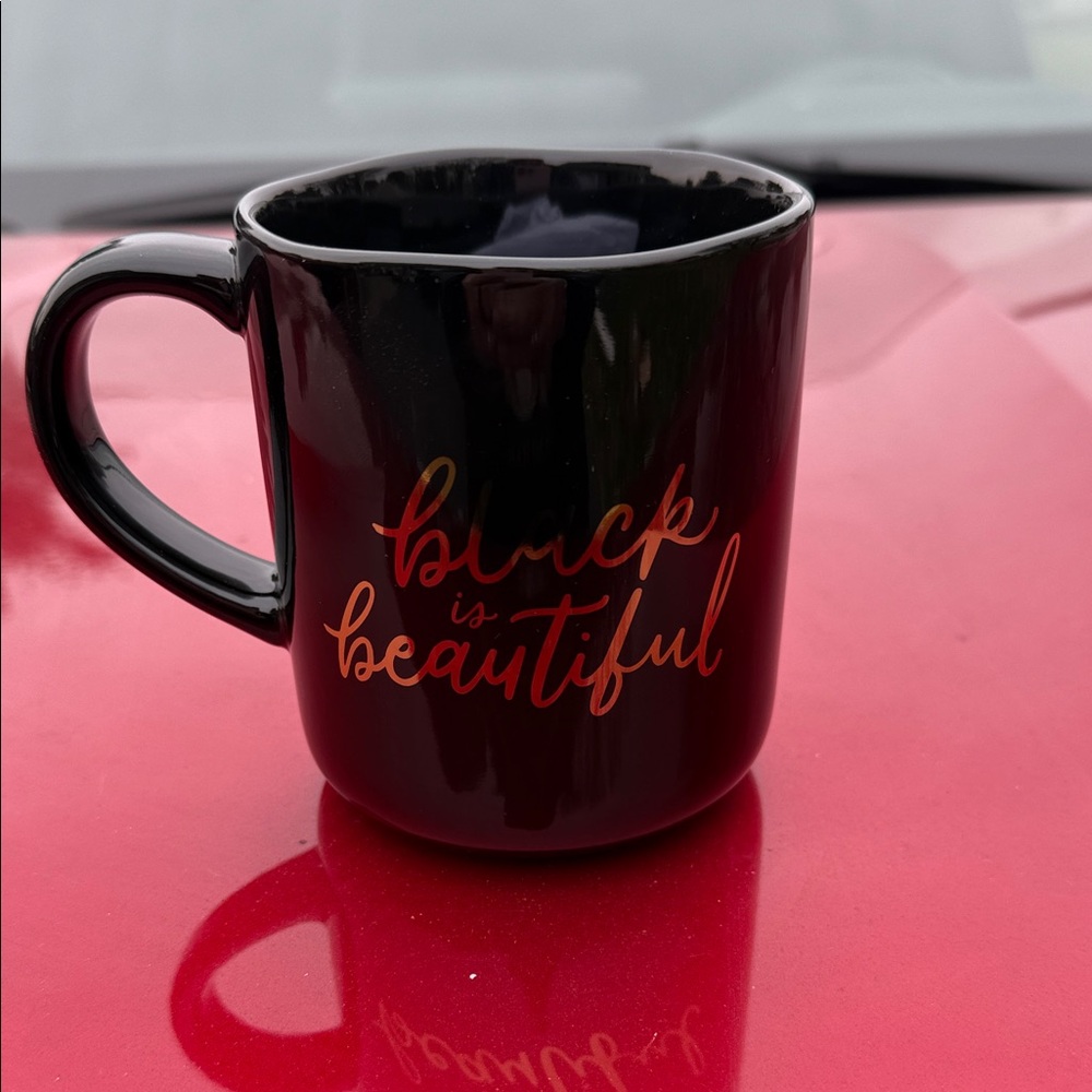 Black Ceramic Mug with Gold Text opal house